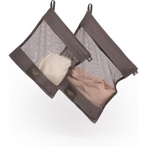 Hayden Hill Organic Cotton Mesh Laundry Bags for Delicates & Travel, 2 Pack