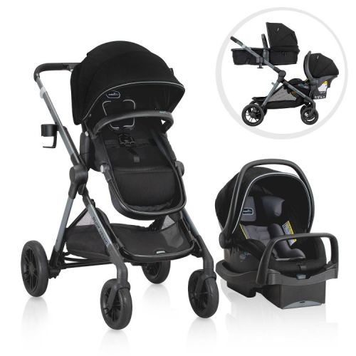 Evenflo Pivot Xpand Travel System with LiteMax Infant Car Seat - Ayrshire Black