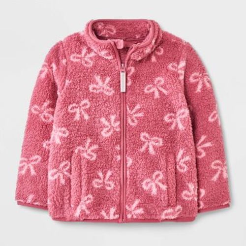 Toddler Girls' Full Zip Fleece Jacket- Cat & Jack™ Pink 12M