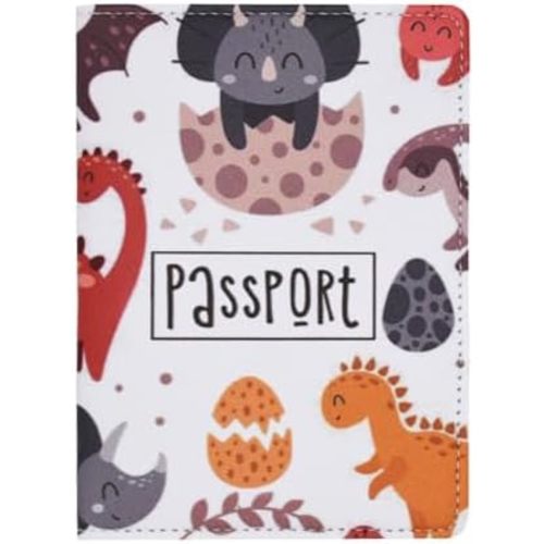 Passport Cover for Kids, Women and Men,Travel Documents Organizer Protecto,Travel Passport Holder,Passport Holder Cover Travel Wallet (dinosaur)
