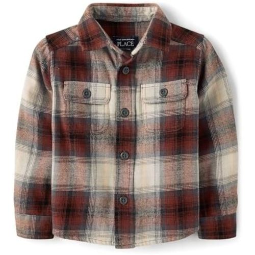 The Children's Place Baby-Boys and Toddler Long Sleeve Plaid Flannel Button Up Shirt