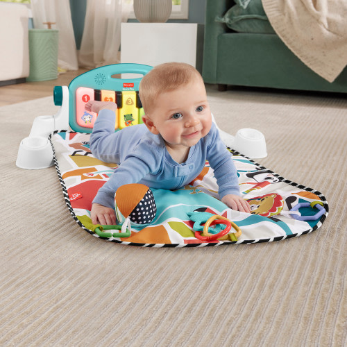 Fisher Price Glow and Grow Kick & Play Gym - Blue