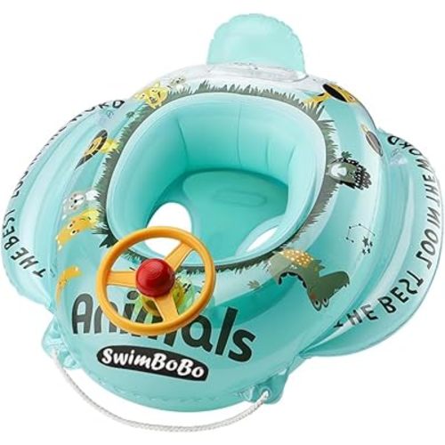 Swimbobo Toddler Pool Float with Seat Boat Inflatable Ride-on Car for Kids Outdoor Toys