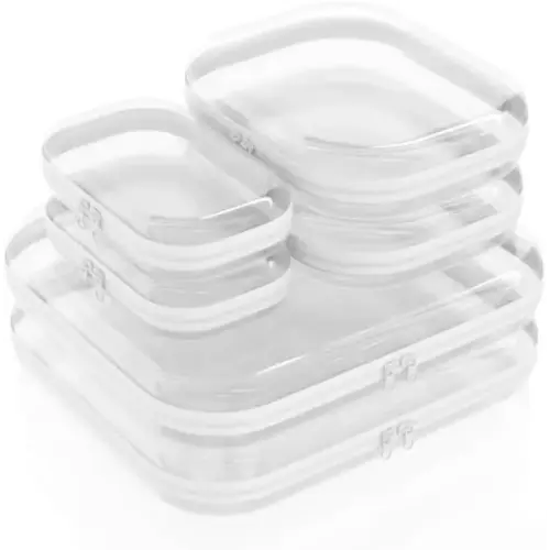 6 Pack Clear Hard Shell Zipper Case (2 Small, 2 Medium, 2 Large), - TikTok Shop