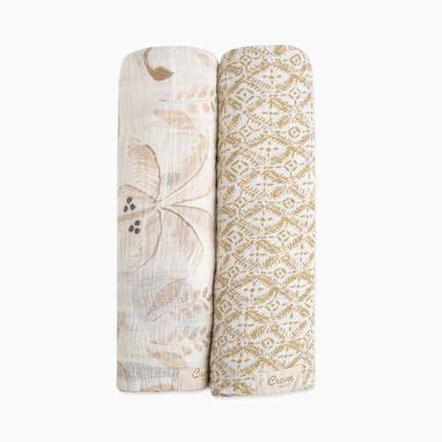 Cotton Muslin Swaddles (2 Pack) - Kendi Animals And Copper Dash