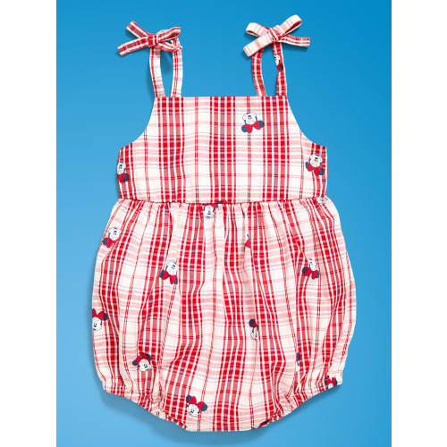 Old Navy x Disney Minnie Mouse Sleeveless Tie-Strap Plaid Romper for Baby