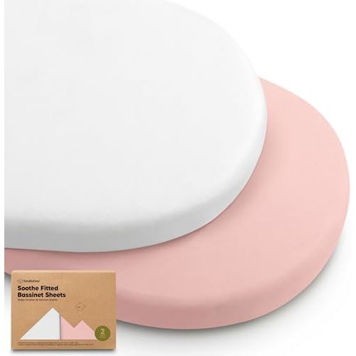2-pk Organic Baby Bassinet Sheets Boys, Girls, Bassinet Fitted Sheet (Rose)