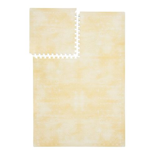 PopsyKosy Premium Baby Floor Play Mat - Thick & Cushioned 0.5 inch Playroom Foam Mat, Non-Toxic Odorless - 6 Tiles - Spacious 6x4 ft. - Stylish & Large, Waterproof for Kids & Toddlers - Pearl Beige