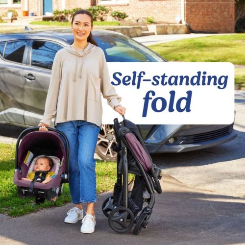 Graco Verb Click Connect Travel System with SnugRide Infant Car Seat - Pink/Black: Maximum Stroller Weight 50 lbs, Folds for Easy Transport