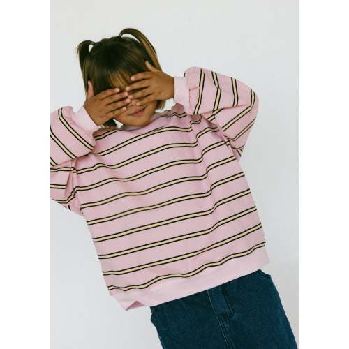 Lightweight Striped Crewneck- Pink – Fostered Collection