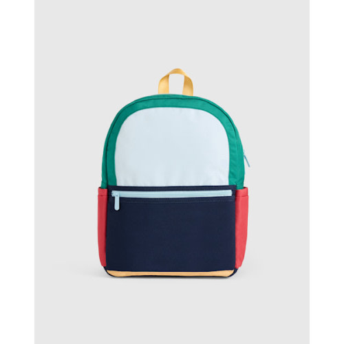 Recycled Double Pocket Backpack - Medium + lunchbox in Colorblock