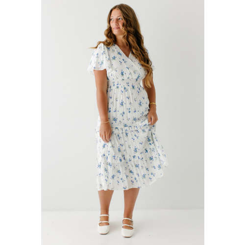 Nadine Floral Surplice Midi Dress – The Main Street Exchange