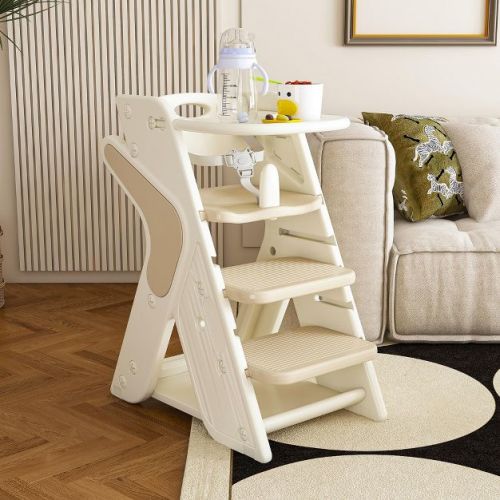KTMBDW 3-in-1 Baby High Chair | Multifunctional Infant High Chairs for Babies and Toddlers | Easy Clean | Adjustable Height, Beige