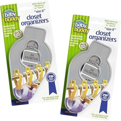Baby Buddy Size-It Closet Organizers Baby Clothes Closet Dividers Nursery Clothing Organization for Babies and Kids, Newborn up to Size 8, Clothes Divider for Closet, Gray, 10 Count