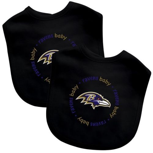 BabyFanatic Officially Licensed Unisex Baby Bibs 2 Pack - NFL Baltimore Ravens