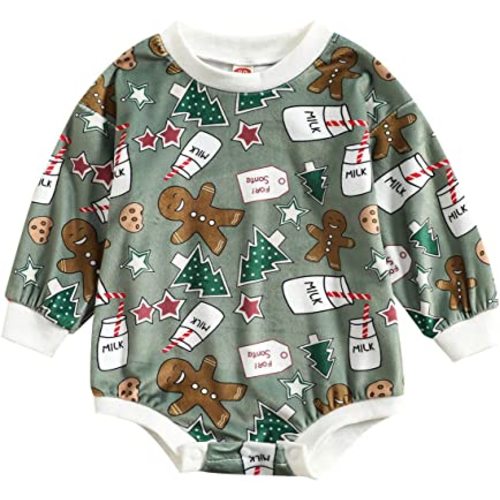Kayotuas Baby Girl Crewneck Sweatshirt Romper Oversized Long Sleeve Flower Printing Bodysuit Cute Fall Clothes