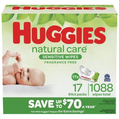 Huggies Natural Care Sensitive Baby Wipes, Fragrance Free, 17 pk., 1088 Wipes - Sam's Club