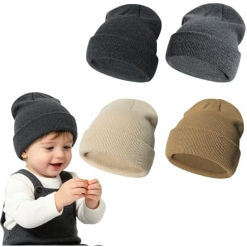 Urban Virgin Toddler Winter Hat Baby Beanie Kids Beanies Boys Hats Knit Winter Caps Soft Infant Girls 4 Packs
