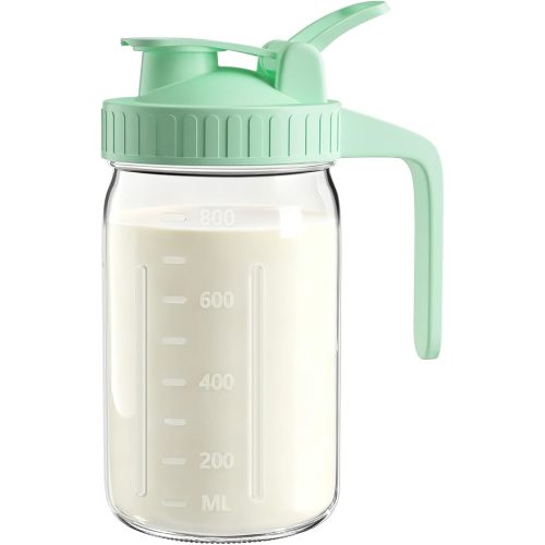 32oz Mason Jar Pitcher, Glass Breast Milk Pitcher with Lid