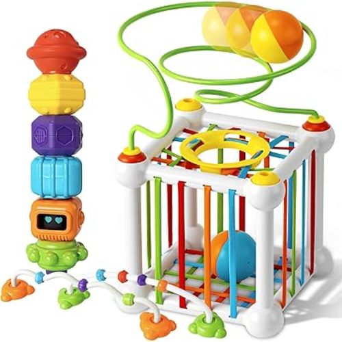 Montessori Sensory Cube Toy for 1 2 3 Years Old