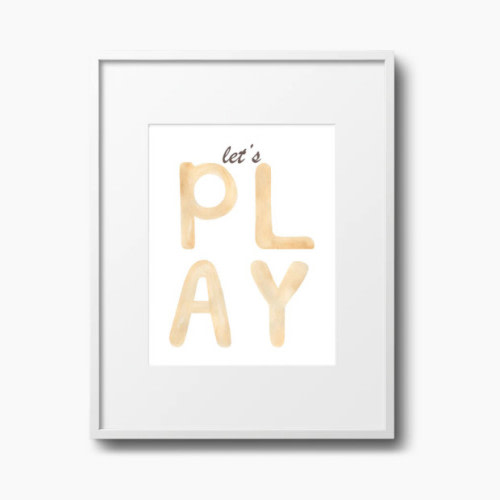 Play & Oak Let's Play - White Frame, 11 X 14