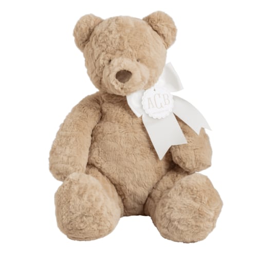 Large Honey Monogram Me Bear Plush Pal | Soft Plush | Mud Pie