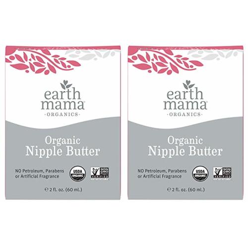 Organic Nipple Butter Breastfeeding Cream by Earth Mama | Lanolin-free, Safe for Nursing & Dry Skin, Non-GMO Project Verified, 2-Fluid Ounce (2-Pack) - 2 Fl Oz (Pack of 2)
