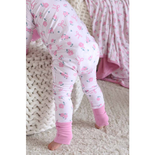 Ribbon & Roses Convertible Zip Romper | Pink