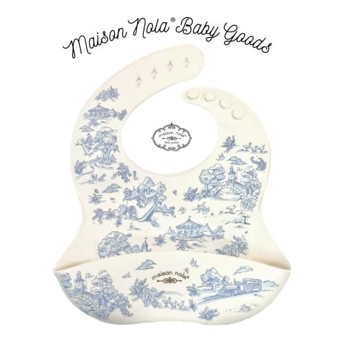 Storyland Toile Silicone Bib (Blue)