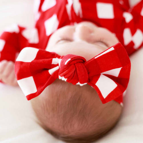 Checking It Twice Knit Large Bow Headwrap