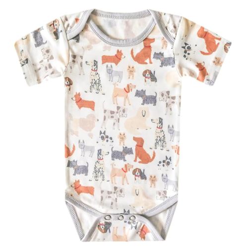 Copper Pearl Short Sleeve Bodysuit Baby: Ultra Soft Bodysuits for Newborns, Boys, Girls, and Infants - Stylish, Comfortable, Overlap Shoulders, Premium Knit Fabric - Rufus, 0-3 Months