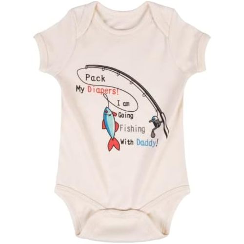 Cnins Funny Baby Bodysuit & Daddy Matching Cotton Outfit for Wild One 1st Birthday, Unisex Newborn Infant Clothes 0-24M