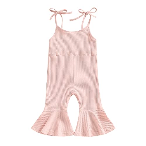 ZAXARRA Toddler Baby Girl Clothes Baby Girl Jumpsuit Romper Baby Overalls Straps Bell-Bottom Pants Baby Fall Summer Outfits