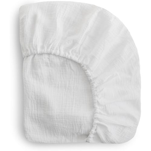 mushie Extra Soft Muslin Fitted MINI Crib Sheet | 24"x 38" (White)