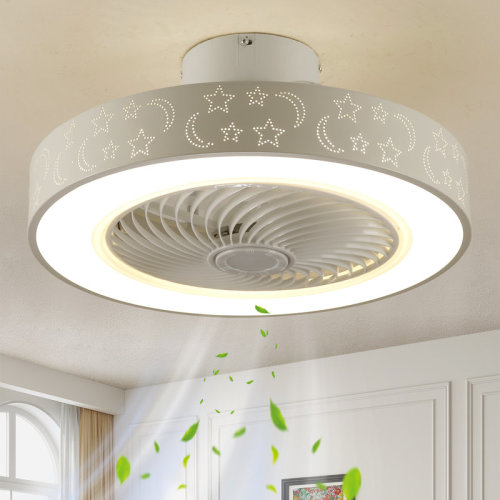Sleep Under The Stars: Elegant Moon & Star Ceiling Fan Low Profile Marhan With Lights And Remote Control | Wayfair
