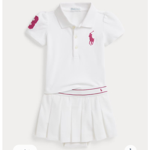 Big Pony Mesh Polo Shirt & Skort Set