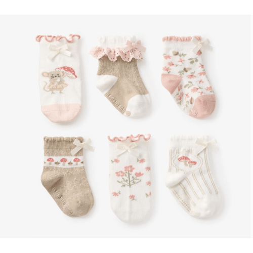 Magical Mouse Non Slip Baby Socks 6pk – Elegant Baby