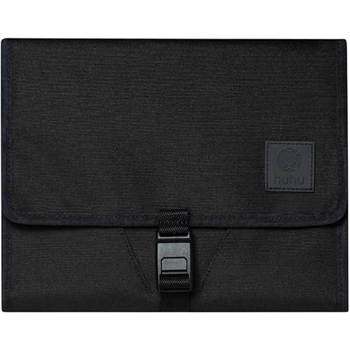 Huhu Baby Changing Wallet – Compact, Portable Diaper Changing Pad for Travel – Easy to Clean, Foldable Changing Mat – Must Have Diaper Bag Accessory for New Parents (Midnight Black)