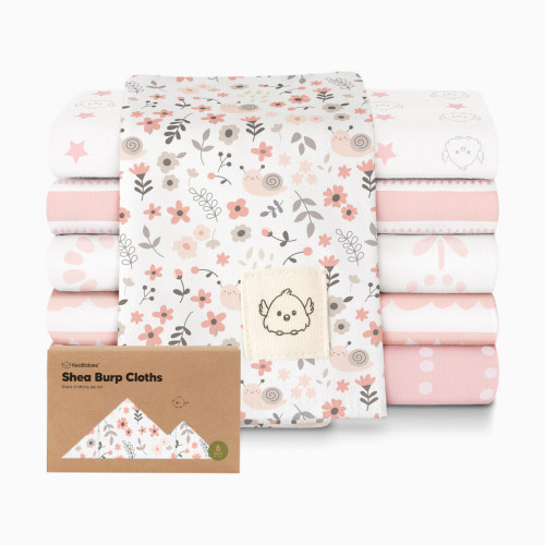 KeaBabies Shea Burp Cloths (6 Pack) - Sweet Charm