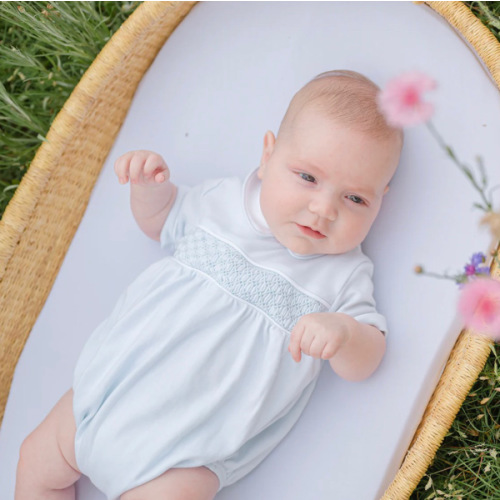 Basic Blue Smocked Bubble