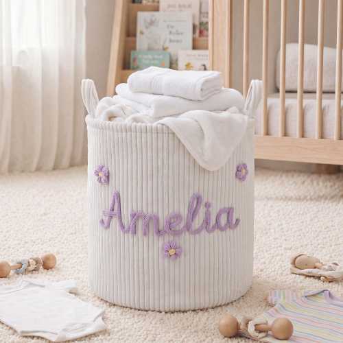 Baby Clothes Basket | Personalized Laundry Hamper | Custom Storage Basket | Baby Blanket Basket | Laundry Basket