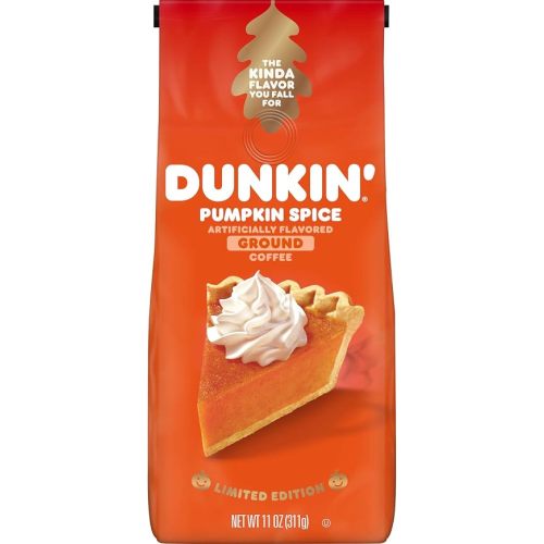 Dunkin' Medium Roast Pumpkin Spice Flavored Ground Coffee, 11 Ounce