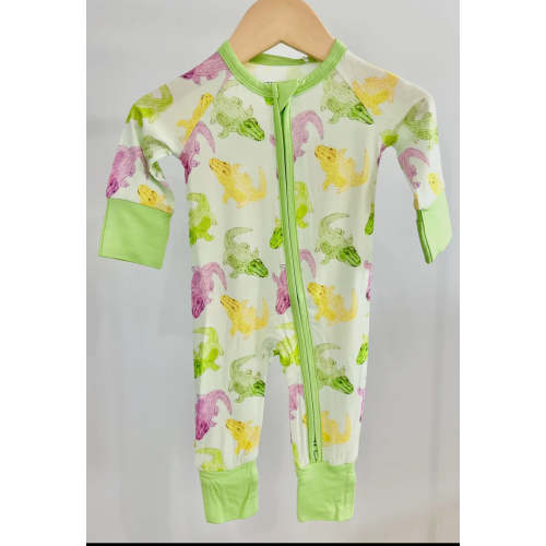 Mardi Gras Alligator Zippered Sleeper – Southern Stitch Company