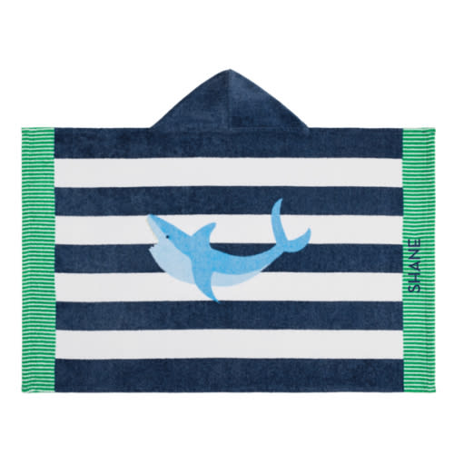 Rugby Stripe Shark Beach Hooded Towel UPF 50+