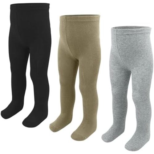Baby Girls Tights, Leggings Stockings for Newborn Toddler Girls(0-24 Months),3 Pack Infant Knit Cotton Pantyhose