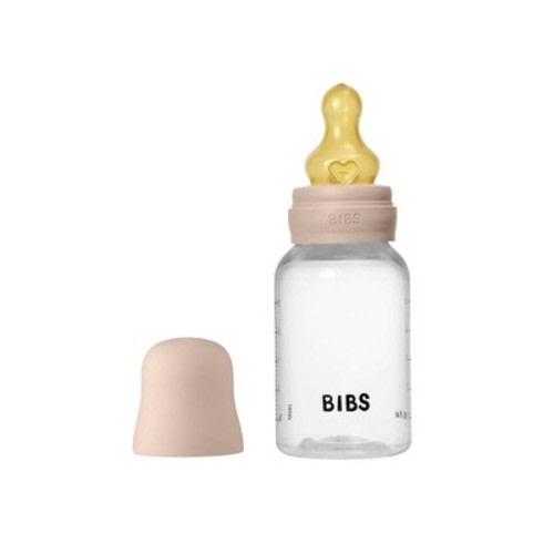 Bibs Baby Plastic Bottle with Latex Nipple - 5oz - Blush