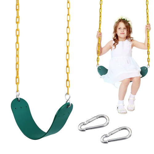 Celawork Heavy Duty Swing Seat, Outdoor Child EVA Soft Board U-Swing, with Adjustable Metal Chains to 60", Capacity Up to 660lbs/300kg, for Children and Adults