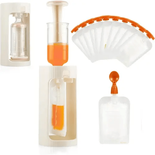 PandaEar Squeeze Station for Baby Puree Food Storage, Baby Food Pouch Filling Maker with 10 Pcs Pouches, Pouch Filling Station for Infant and Toddlers