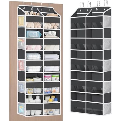 KEEGH 5 Tiers Over Door Organizer, Large Hanging Door Organizer, Dark Grey
