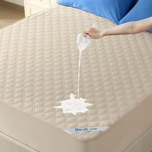 BEDLORE Waterproof King Size Mattress Protector, Deep Pocket Fit, Washable